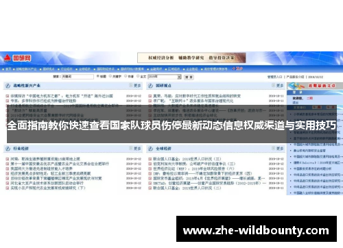 全面指南教你快速查看国家队球员伤停最新动态信息权威渠道与实用技巧